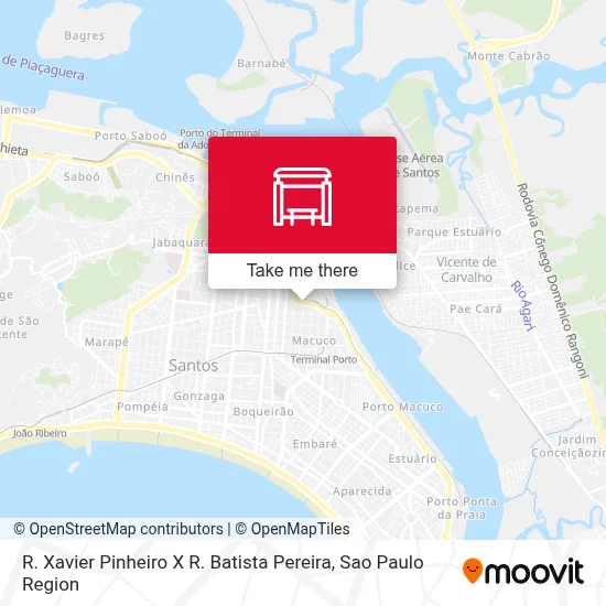 R. Xavier Pinheiro X R. Batista Pereira map