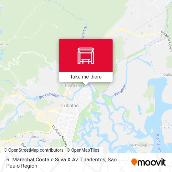 R. Marechal Costa e Silva X Av. Tiradentes map