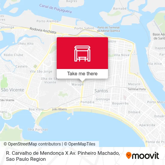 R. Carvalho de Mendonça X Av. Pinheiro Machado map