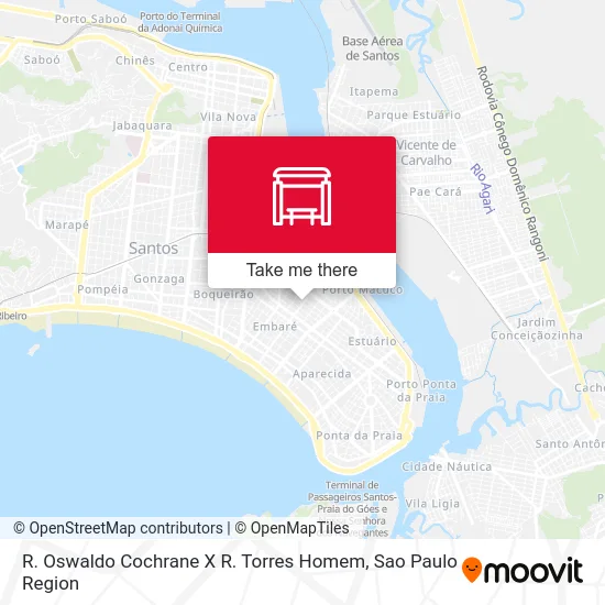 R. Oswaldo Cochrane X R. Torres Homem map