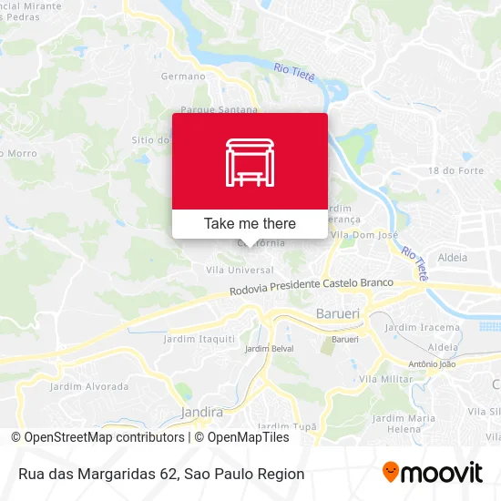 Rua das Margaridas 62 map