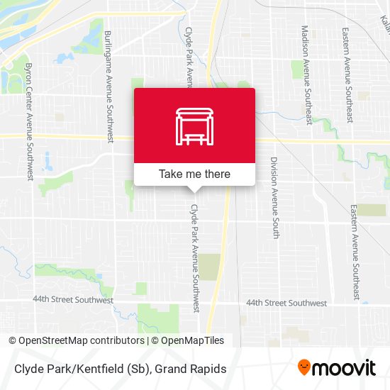 Clyde Park/Kentfield (Sb) map