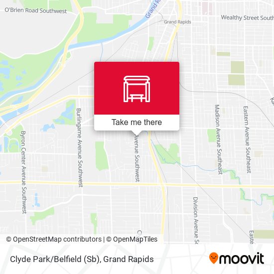 Mapa de Clyde Park/Belfield (Sb)