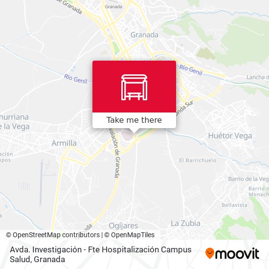 Avda. Investigación - Fte Hospitalización Campus Salud map