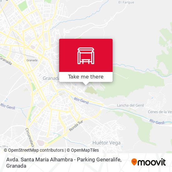 Avda. Santa María Alhambra - Parking Generalife map