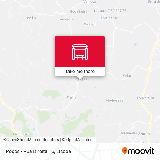 Poços - Rua Direita 16 mapa