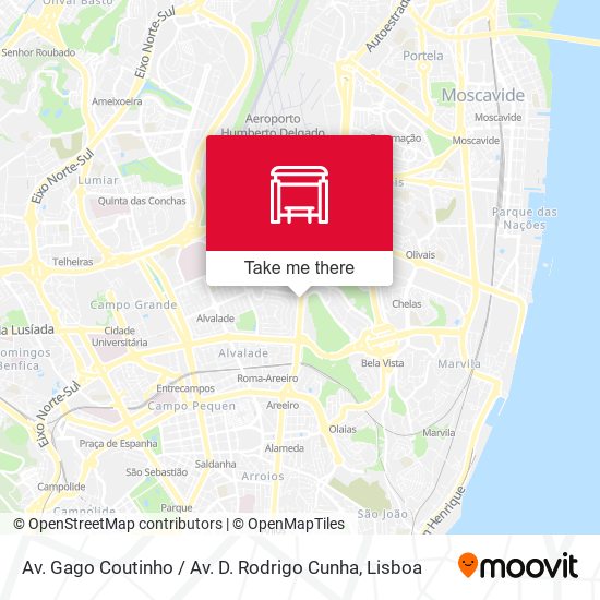 Av. Gago Coutinho / Av. D. Rodrigo Cunha mapa