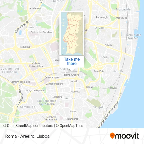 Roma - Areeiro map