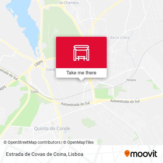 Estrada de Covas de Coina map