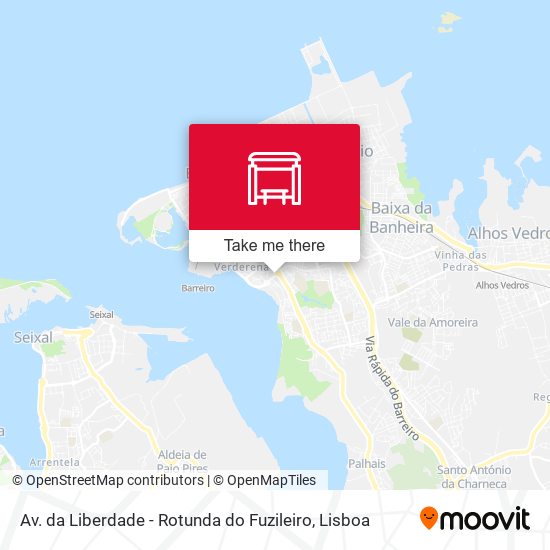 Av. da Liberdade - Rotunda do Fuzileiro mapa