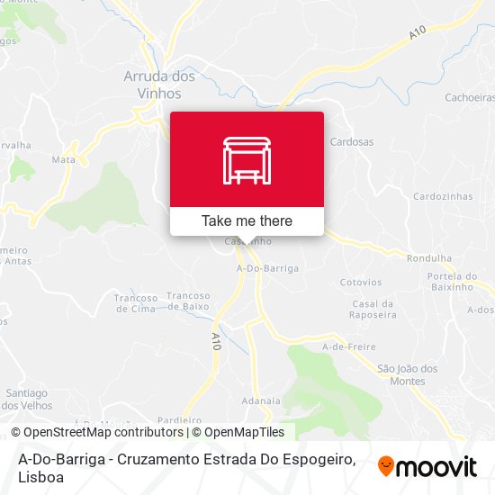 A-Do-Barriga - Cruzamento Estrada Do Espogeiro map