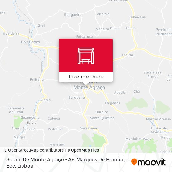 Sobral De Monte Agraço - Av. Marquês De Pombal, Ecc map