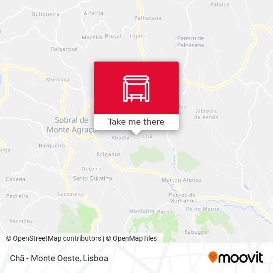 Chã - Monte Oeste mapa