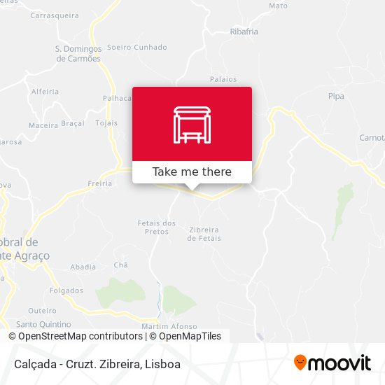 Calçada - Cruzt. Zibreira map