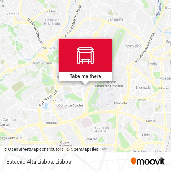Estação Alta Lisboa mapa