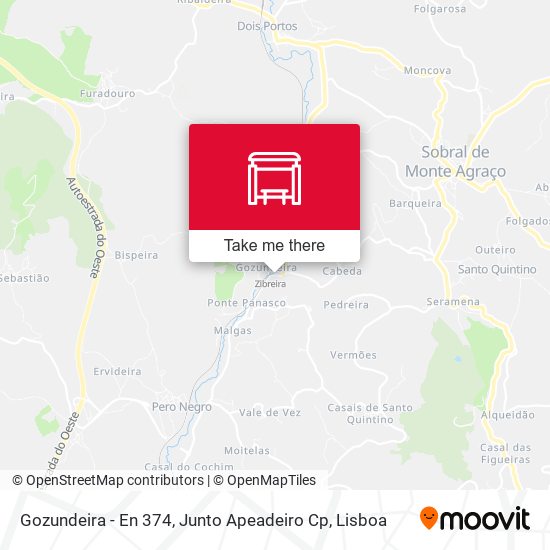 Gozundeira - En 374, Junto Apeadeiro Cp mapa