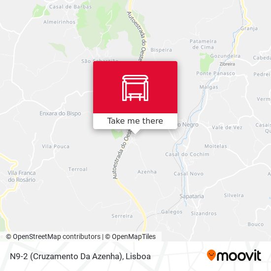 N9-2 (Cruzamento Da Azenha) map