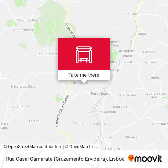 Rua Casal Camarate (Cruzamento Ervideira) map