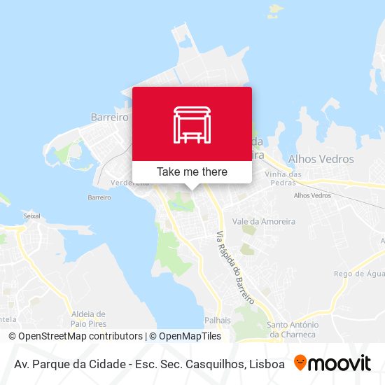 Av. Parque da Cidade - Esc. Sec. Casquilhos map