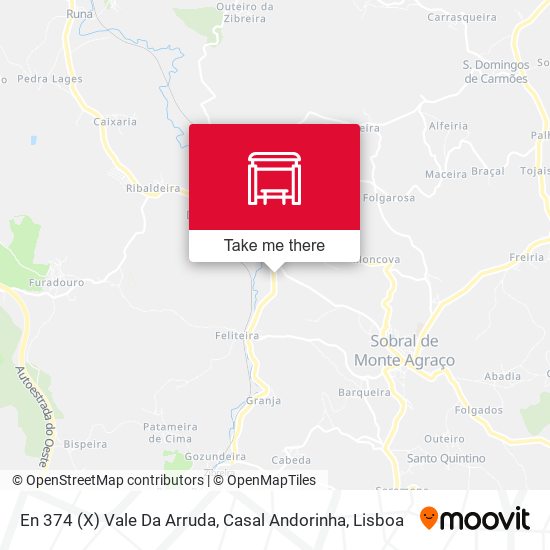 En 374 (X) Vale Da Arruda, Casal Andorinha mapa