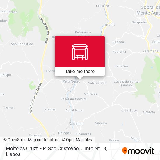 Moitelas Cruzt. - R. São Cristovão, Junto Nº18 mapa