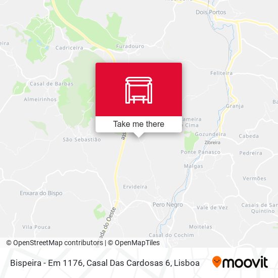 Bispeira - Em 1176, Casal Das Cardosas 6 mapa