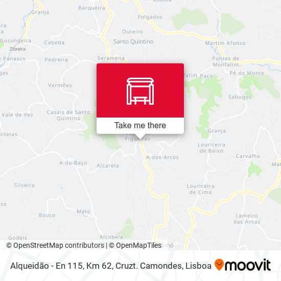 Alqueidão - En 115, Km 62, Cruzt. Camondes map