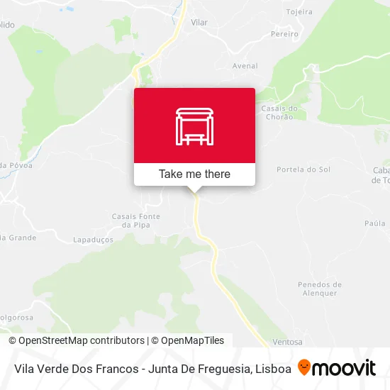 Vila Verde Dos Francos - Junta De Freguesia map