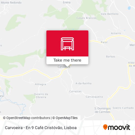 Carvoeira - En 9 Café Cristóvão map
