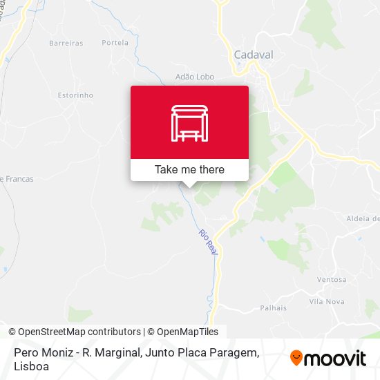 Pero Moniz - R. Marginal, Junto Placa Paragem map