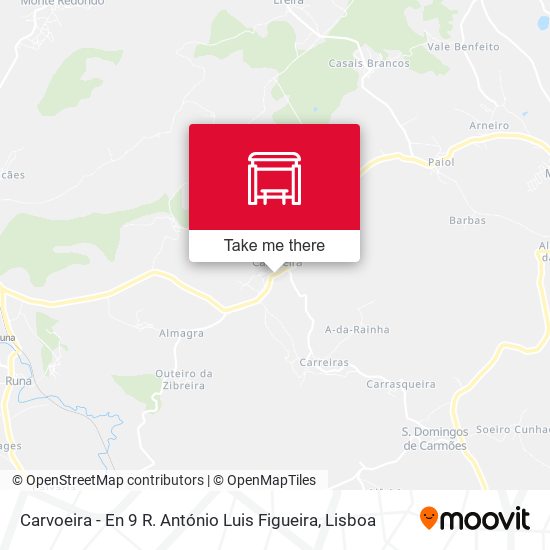 Carvoeira - En 9 R. António Luis Figueira mapa