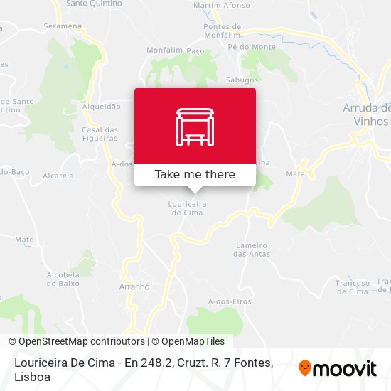 Louriceira De Cima - En 248.2, Cruzt. R. 7 Fontes map