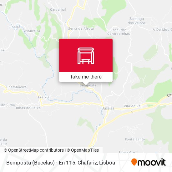 Bemposta (Bucelas) - En 115, Chafariz map