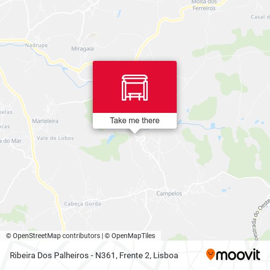 Ribeira Dos Palheiros -  N361, Frente 2 map