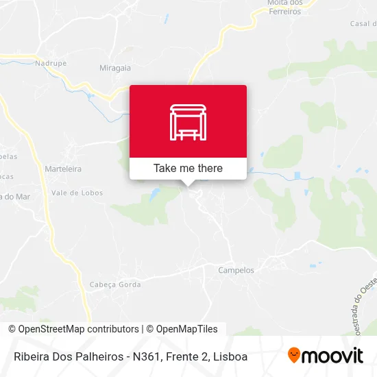 Ribeira Dos Palheiros -  N361, Frente 2 map
