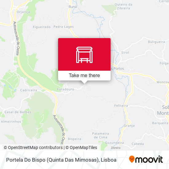 Portela Do Bispo (Quinta Das Mimosas) map