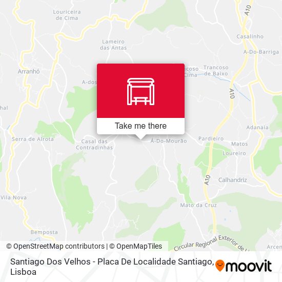 Santiago Dos Velhos - Placa De Localidade Santiago map