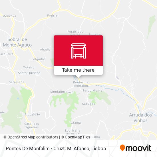 Pontes De Monfalim - Cruzt. M. Afonso mapa