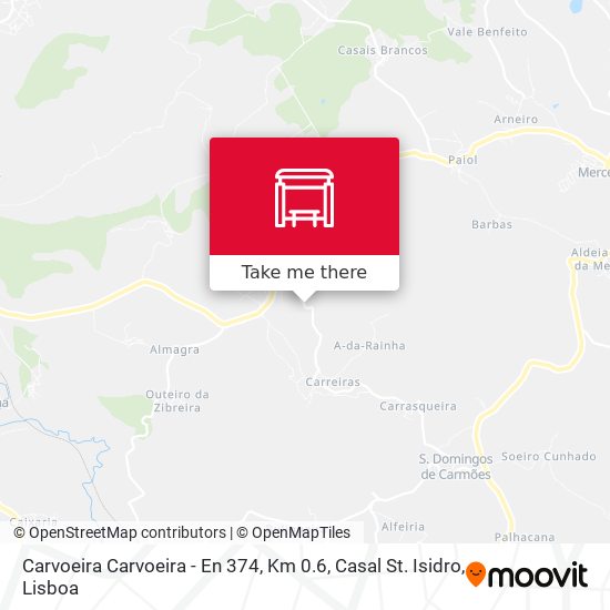 Carvoeira  Carvoeira - En 374, Km 0.6, Casal St. Isidro map