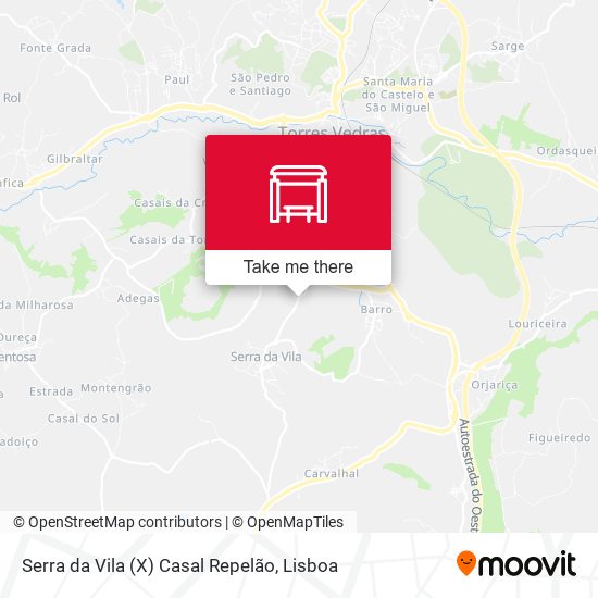 Serra da Vila (X) Casal Repelão mapa