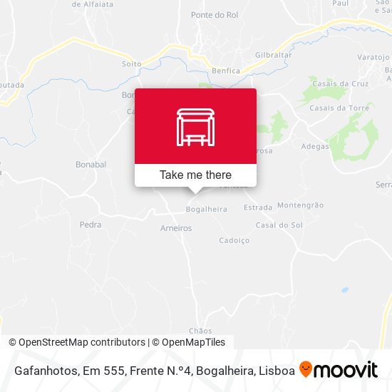 Gafanhotos, Em 555, Frente N.º4, Bogalheira map