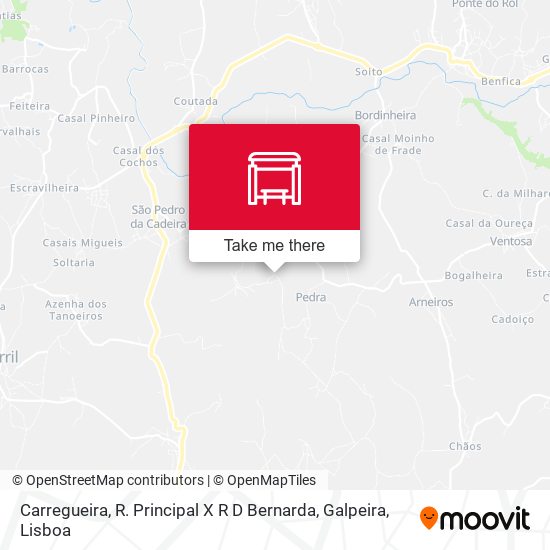 Carregueira, R. Principal X R D Bernarda, Galpeira map