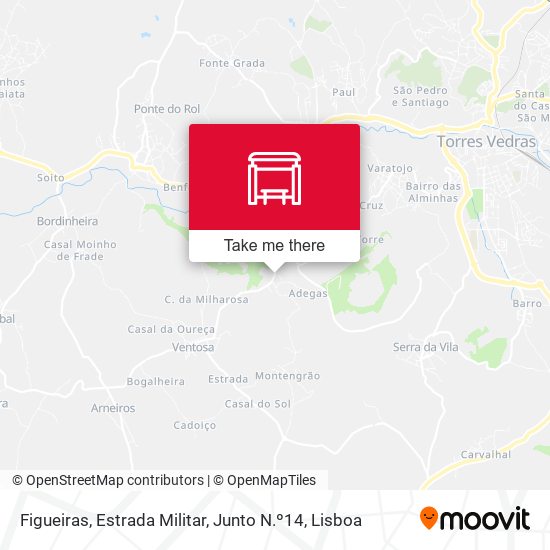 Figueiras, Estrada Militar, Junto N.º14 mapa