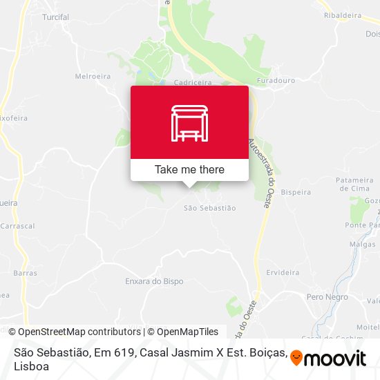 São Sebastião, Em 619, Casal Jasmim X Est. Boiças map