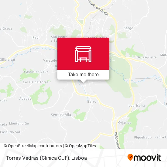 Torres Vedras (Clinica CUF) map