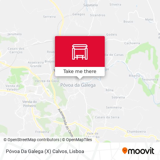 Póvoa Da Galega (X) Calvos mapa