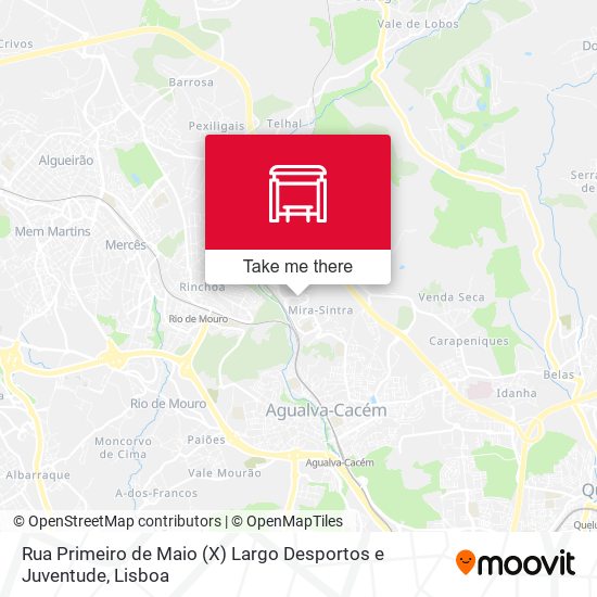 Rua Primeiro de Maio (X) Largo Desportos e Juventude mapa