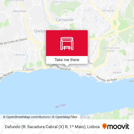 Dafundo (R. Sacadura Cabral (X) R. 1º Maio) mapa