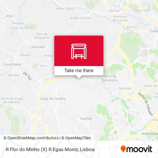 R Flor do Minho (X) R Egas Moniz mapa