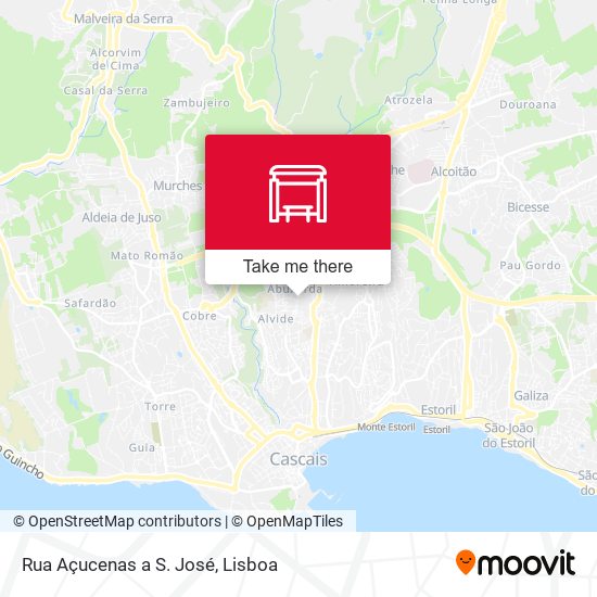 Rua Açucenas a S. José map